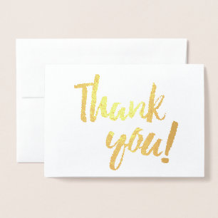 Bedankt Gold Folie White Brush Brushstroke Script Kaarten