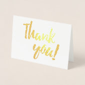 Bedankt Gold Folie White Brush Brushstroke Script Kaarten (Voorkant)