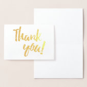 Bedankt Gold Folie White Brush Brushstroke Script Kaarten (Display)