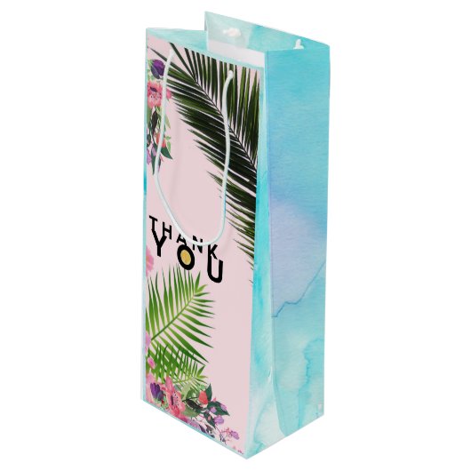 Bedankt Gold Leaf Wine Bag Wijn Cadeautas (Voorkant Gekanteld)