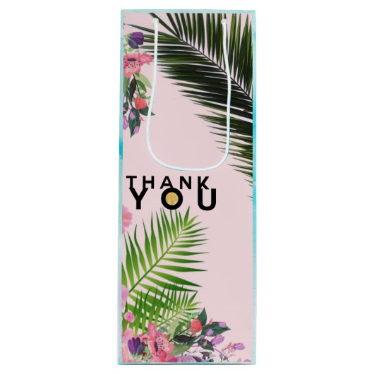 Bedankt Gold Leaf Wine Bag Wijn Cadeautas (Voorkant)