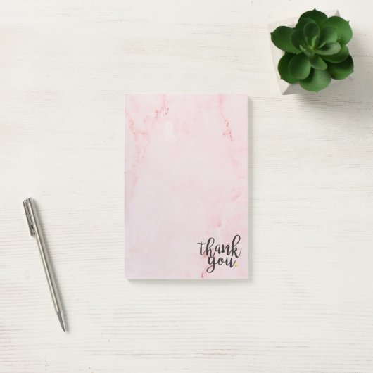 Bedankt Gold Love Heart Pink Marble Post-it® Notes (Kantoor)