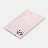 Bedankt Gold Love Heart Pink Marble Post-it® Notes (Schuin)