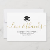 Bedankt Gold Script Black Afstudeerder Pet Afstude (Voorkant)