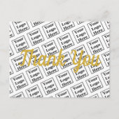 Bedankt Gold Script Uw Logo hier Sjabloon Briefkaart (Voorkant)