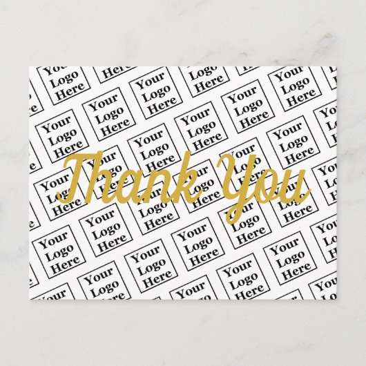 Bedankt Gold Script Uw Logo hier Sjabloon Briefkaart (Voorkant)