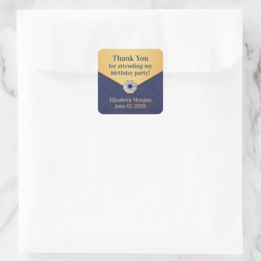 Bedankt Golden Damask Sticker (Tas)