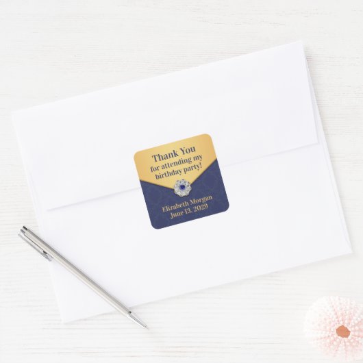 Bedankt Golden Damask Sticker (Envelop)