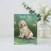 Bedankt Golden Retriever Puppy Briefkaart (Staand voorkant)