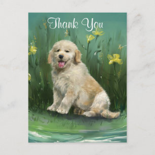 Bedankt Golden Retriever Puppy Briefkaart