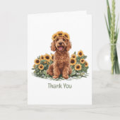 Bedankt Goldendoodle Dog Zonnebloem Kroon (Voorkant)