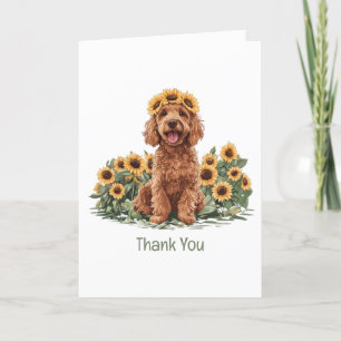 Bedankt Goldendoodle Dog Zonnebloem Kroon