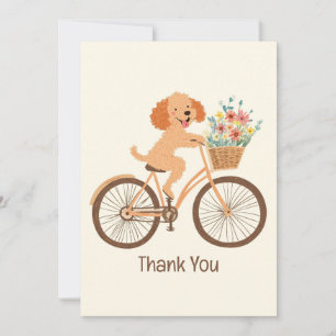 Bedankt Goldendoodle Hond Fietsen Lente Bloemen