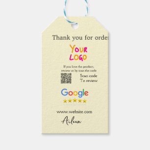 Bedankt Google review scan QR bedrijf Cadeaulabel