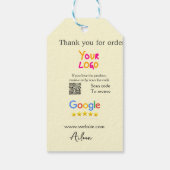 Bedankt Google review scan QR bedrijf Cadeaulabel (Achterkant)
