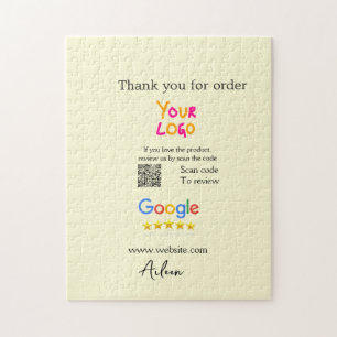 Bedankt Google review scan QR bedrijf Legpuzzel