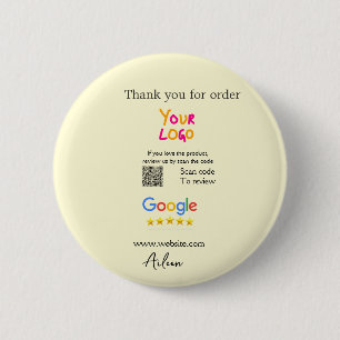 Bedankt Google review scan QR bedrijf Ronde Button 5,7 Cm