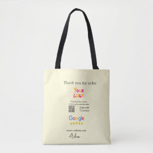Bedankt Google review scan QR bedrijf Tote Bag