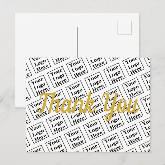Bedankt Goud Script Uw Logo Hier Sjabloon Briefkaart (Voorkant / Achterkant)