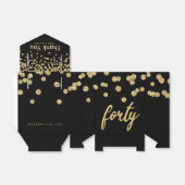 Bedankt Goud Zwart "Veertig" Verjaardagsfeest Bedankdoosjes (Uitgevouwen)