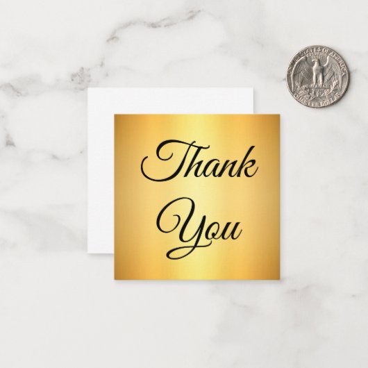 Bedankt, gouden achtergrond, aangepast notitiekaartje (Voorkant / Achterkant in situ)