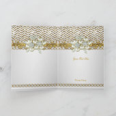 Bedankt Gouden Chevron Witte Diamanten Parel (Binnen)