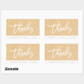 Bedankt Gouden Glitter Mini Wijn Mini Champagne La Rechthoekige Sticker (Vel)