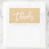 Bedankt Gouden Glitter Mini Wijn Mini Champagne La Rechthoekige Sticker (Tas)