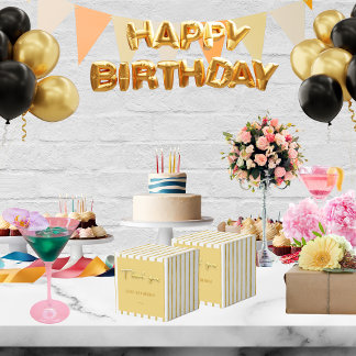 Bedankt gouden tekst en strepen 50 ste verjaardag bedankdoosjes