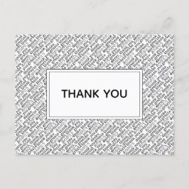 Bedankt Gracias Arigato Black White Gratitude Briefkaart
