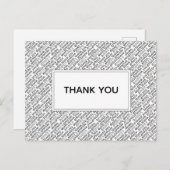 Bedankt Gracias Arigato Black White Gratitude Briefkaart (Voorkant / Achterkant)