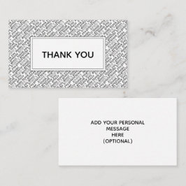 Bedankt Gracias Arigato Black White Gratitude Visitekaartje