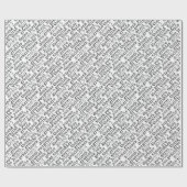 Bedankt Gracias Arigato Typography Black White Cadeaupapier (Vlak)