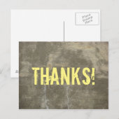 Bedankt graffiti stencil op betonnen wand briefkaart (Voorkant / Achterkant)
