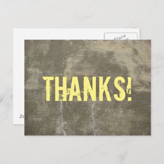 Bedankt graffiti stencil op betonnen wand briefkaart (Voorkant / Achterkant)