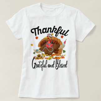 Bedankt Grateful and Blessed Turkey Nurse T-shirt