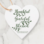 Bedankt Grateful Blessed dark green script schatti Bedankjes Labels (Voorkant)