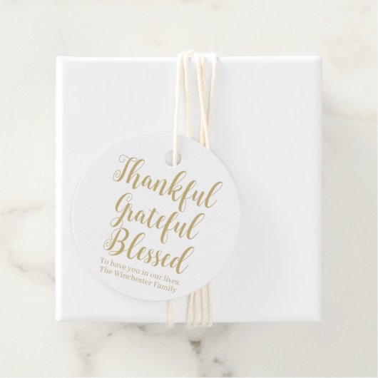 Bedankt Grateful Blessed Gold scriptvakantie Bedankjes Labels (In situ)