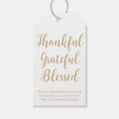 Bedankt Grateful Blessed Gold scriptvakantie Cadeaulabel (Voorkant)