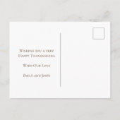 Bedankt Grateful Blessed Happy Thanksgiving White Feestdagenkaart (Achterkant)