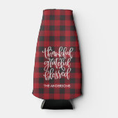 Bedankt Grateful Blessed Name Red Pset Flesjeskoeler (Voorkant)