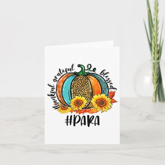 Bedankt Grateful Blessed Paraprofessional Herfst A Kaart (Voorkant)