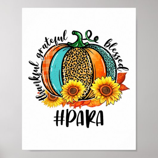 Bedankt Grateful Blessed Paraprofessional Herfst A Poster (Voorkant)