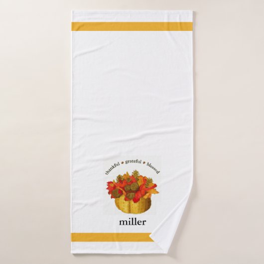 Bedankt Grateful Blessed Personalized Badhanddoek (Badhanddoek)