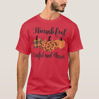 Bedankt Grateful Blessed Pset Leopard Pumpkin T-shirt
