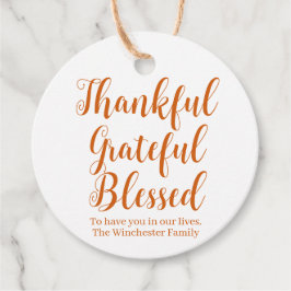 Bedankt Grateful Blessed Pumpkin-scriptvakantie Bedankjes Labels