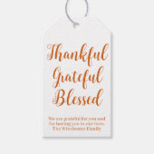 Bedankt Grateful Blessed Pumpkin-scriptvakantie Cadeaulabel (Voorkant)