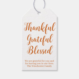 Bedankt Grateful Blessed Pumpkin-scriptvakantie Cadeaulabel