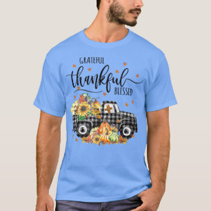 Bedankt Grateful Blessed Pumpkins Truck Autu T-shirt