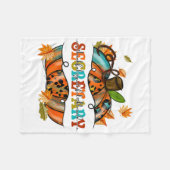 Bedankt Grateful Blessed Secretary Pumpkin Autumn Fleece Deken (Voorkant (Horizontaal))